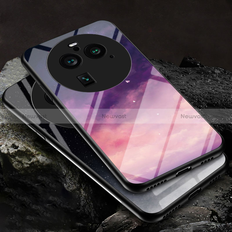 Silicone Frame Fashionable Pattern Mirror Case Cover LS1 for Oppo Find X6 Pro 5G