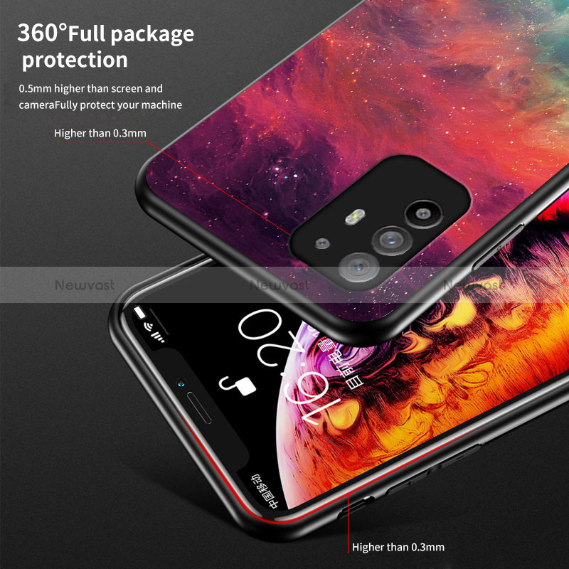 Silicone Frame Fashionable Pattern Mirror Case Cover LS1 for Oppo Reno5 Z 5G