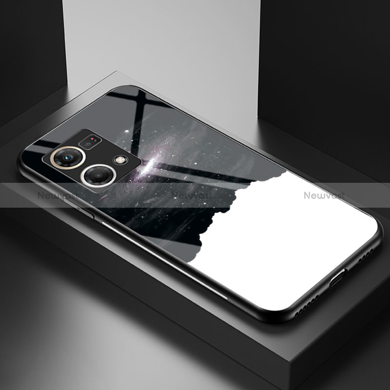 Silicone Frame Fashionable Pattern Mirror Case Cover LS1 for Oppo Reno7 4G