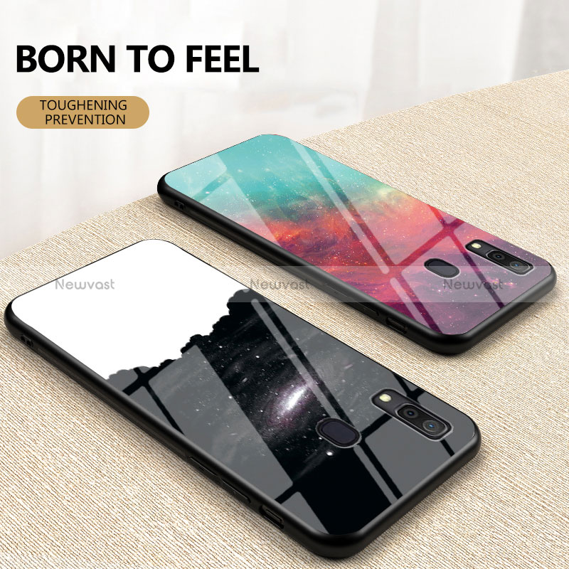 Silicone Frame Fashionable Pattern Mirror Case Cover LS1 for Samsung Galaxy A30