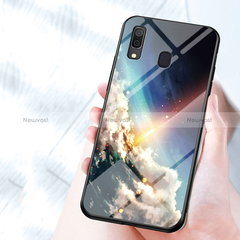 Silicone Frame Fashionable Pattern Mirror Case Cover LS1 for Samsung Galaxy A30