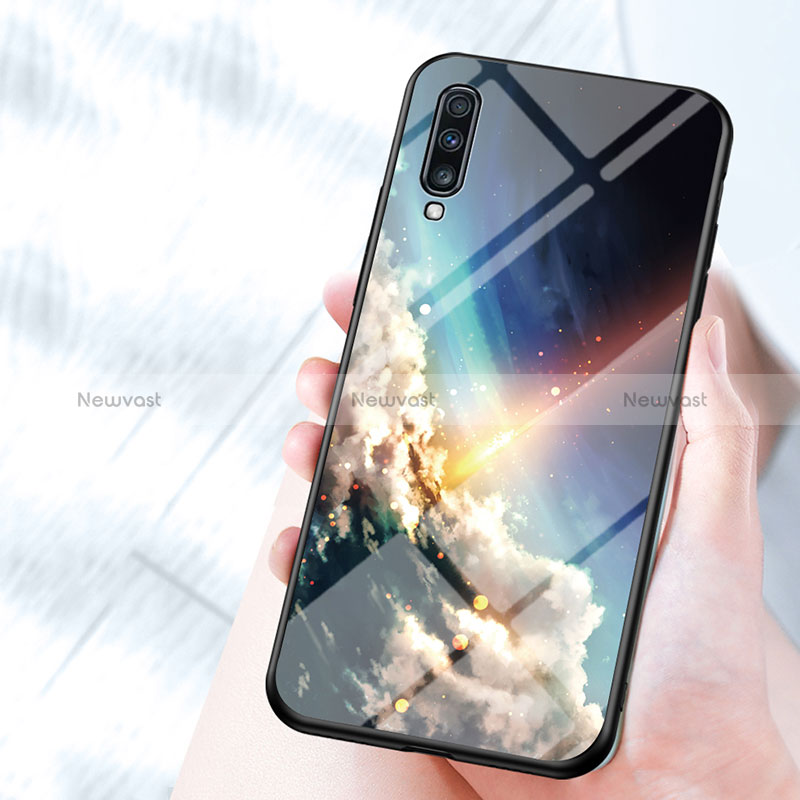 Silicone Frame Fashionable Pattern Mirror Case Cover LS1 for Samsung Galaxy A70