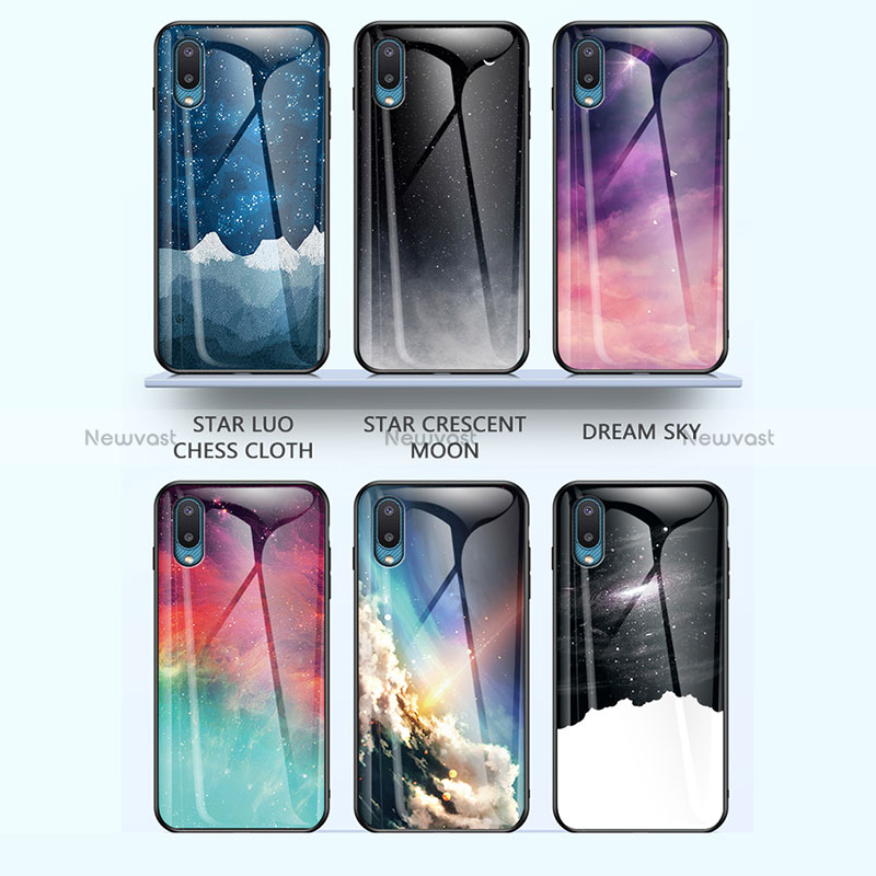 Silicone Frame Fashionable Pattern Mirror Case Cover LS1 for Samsung Galaxy M02