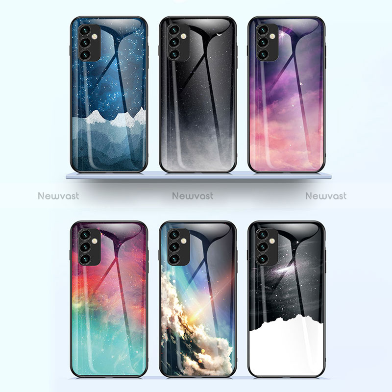 Silicone Frame Fashionable Pattern Mirror Case Cover LS1 for Samsung Galaxy M23 5G