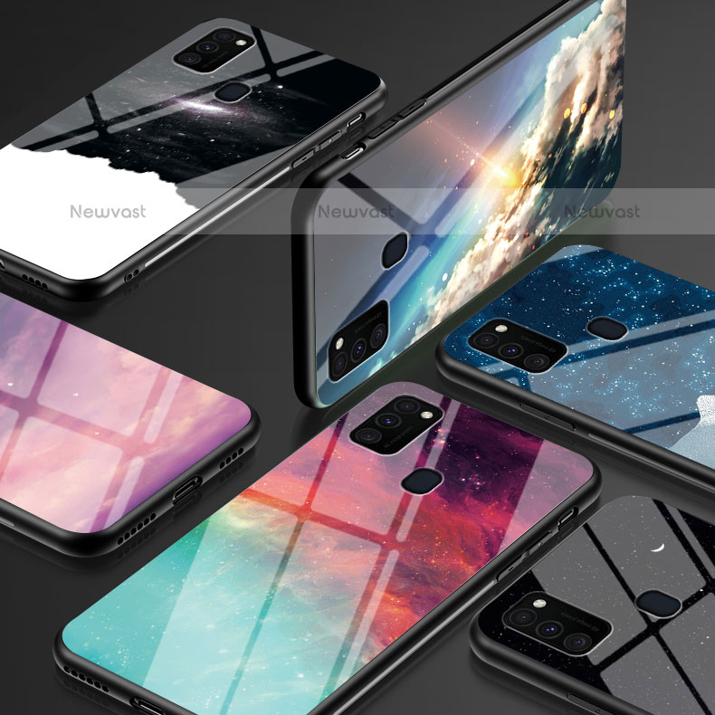 Silicone Frame Fashionable Pattern Mirror Case Cover LS1 for Samsung Galaxy M30s