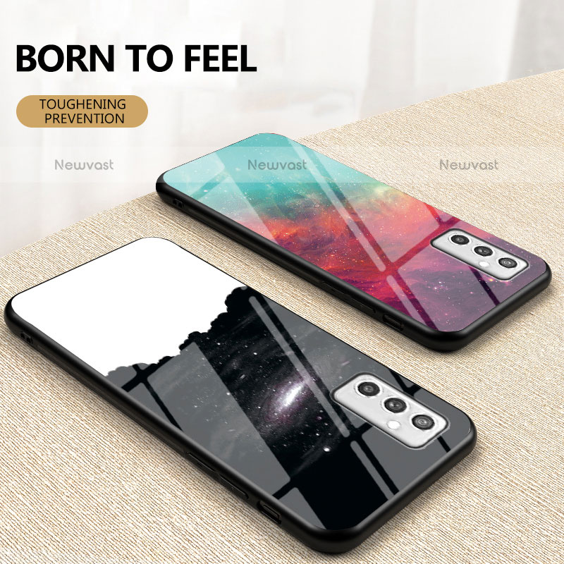 Silicone Frame Fashionable Pattern Mirror Case Cover LS1 for Samsung Galaxy M52 5G