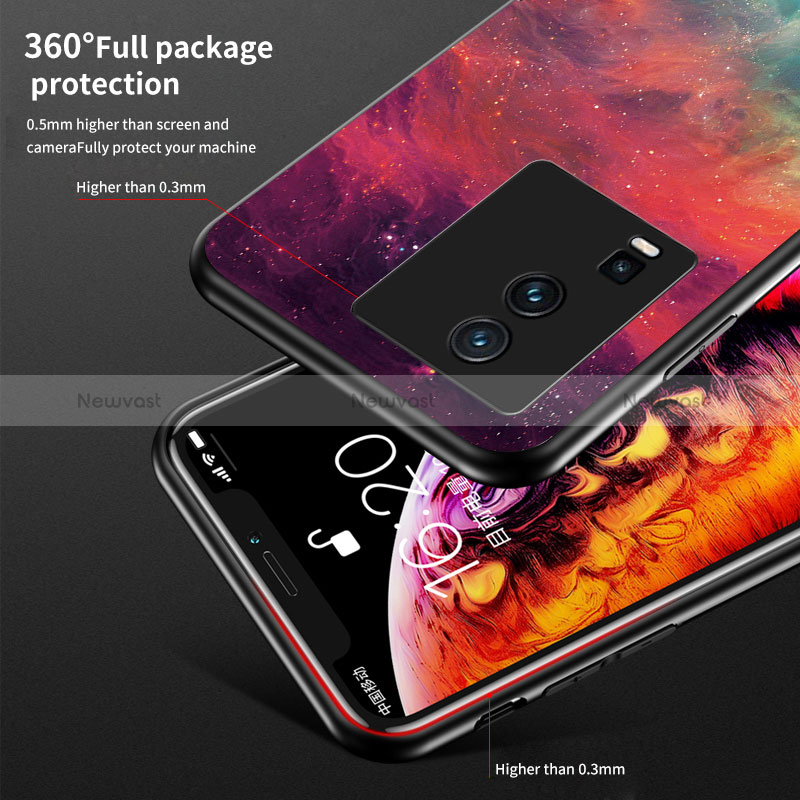 Silicone Frame Fashionable Pattern Mirror Case Cover LS1 for Vivo iQOO Neo7 5G