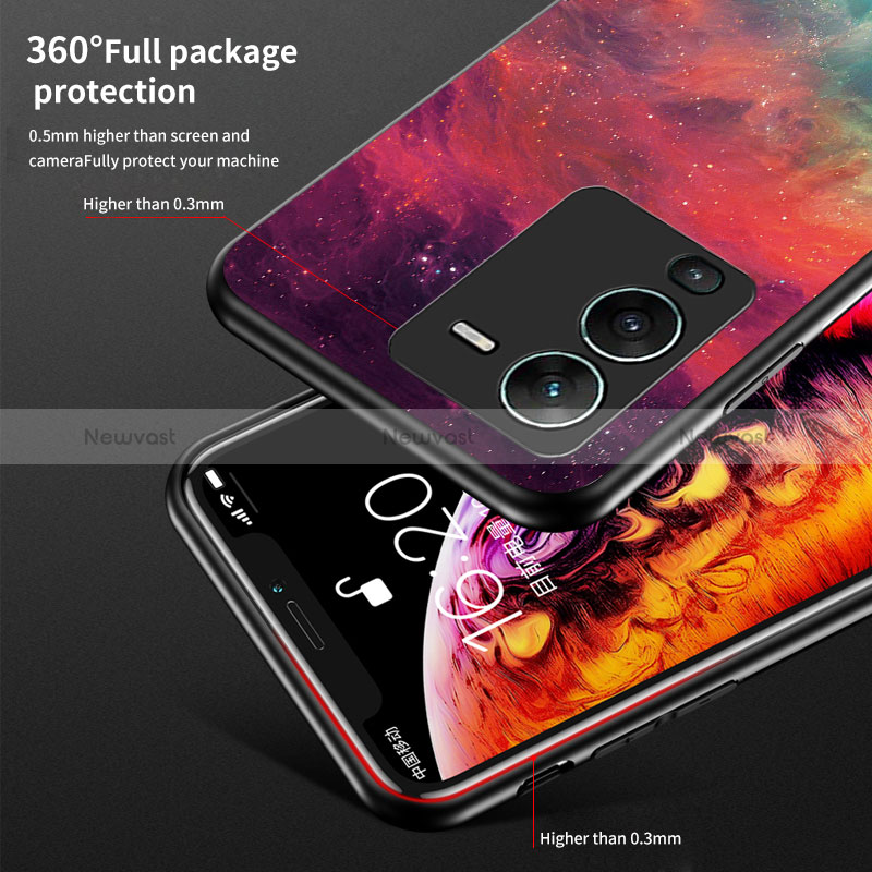 Silicone Frame Fashionable Pattern Mirror Case Cover LS1 for Vivo V25 Pro 5G