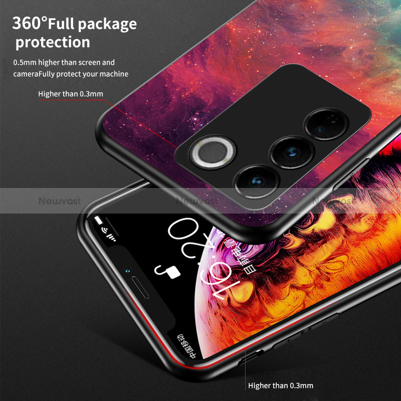 Silicone Frame Fashionable Pattern Mirror Case Cover LS1 for Vivo V27 Pro 5G