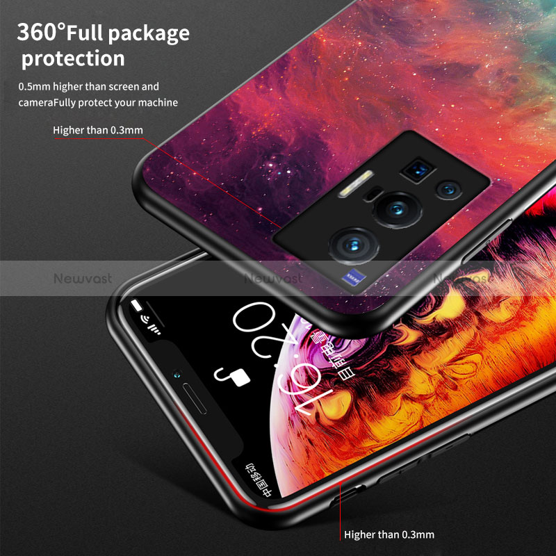 Silicone Frame Fashionable Pattern Mirror Case Cover LS1 for Vivo X70 Pro 5G