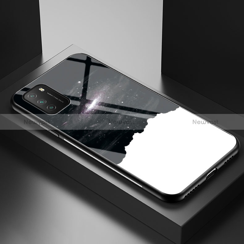 Silicone Frame Fashionable Pattern Mirror Case Cover LS1 for Xiaomi Poco M3