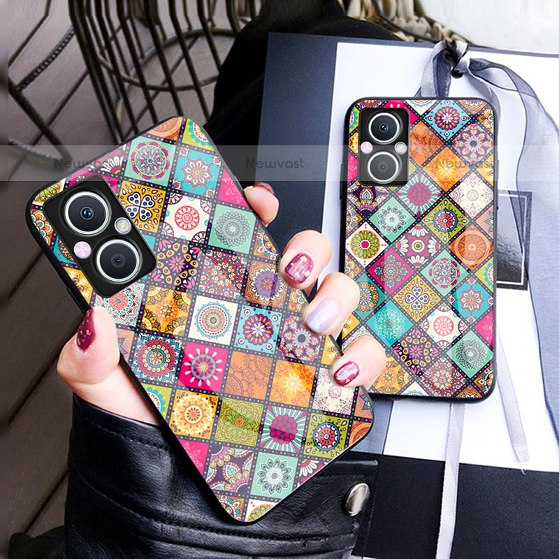 Silicone Frame Fashionable Pattern Mirror Case Cover LS2 for OnePlus Nord N20 5G