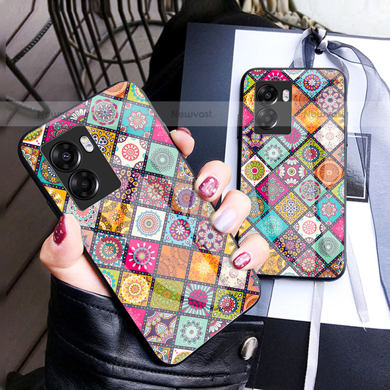 Silicone Frame Fashionable Pattern Mirror Case Cover LS2 for OnePlus Nord N300 5G