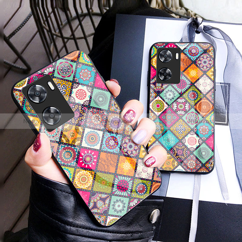 Silicone Frame Fashionable Pattern Mirror Case Cover LS2 for Oppo A57 4G