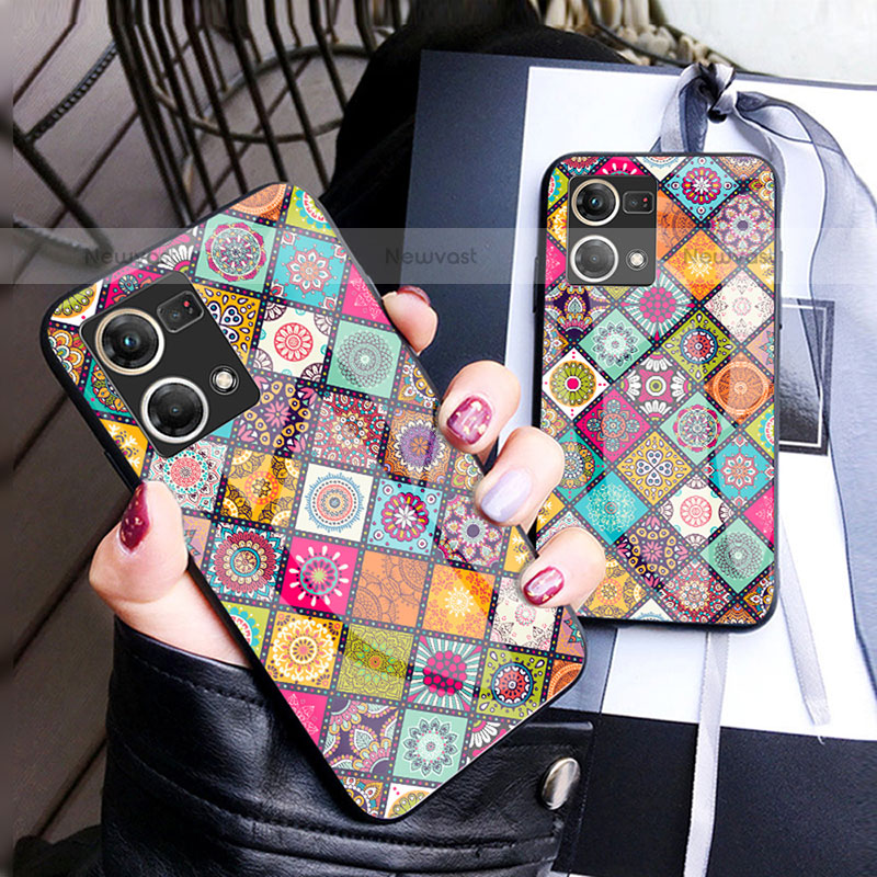 Silicone Frame Fashionable Pattern Mirror Case Cover LS2 for Oppo F21s Pro 4G