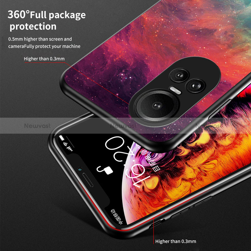 Silicone Frame Fashionable Pattern Mirror Case Cover LS2 for Oppo Reno10 5G