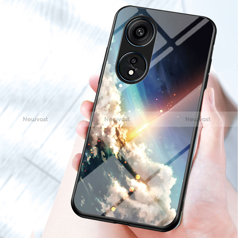 Silicone Frame Fashionable Pattern Mirror Case Cover LS2 for Oppo Reno8 T 4G