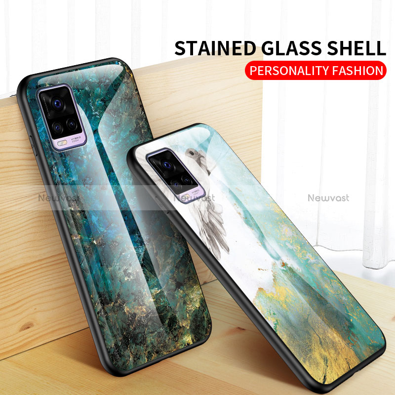 Silicone Frame Fashionable Pattern Mirror Case Cover LS2 for Vivo V20