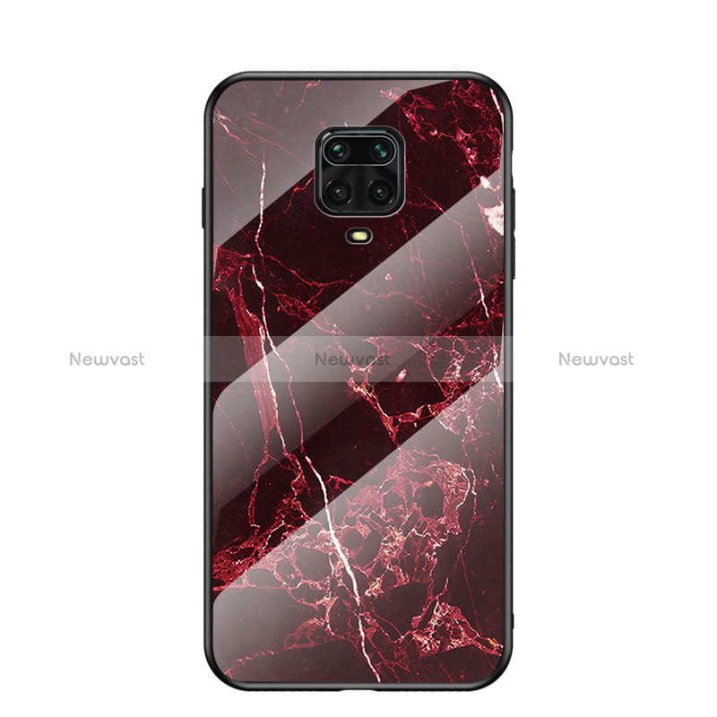 Silicone Frame Fashionable Pattern Mirror Case Cover LS2 for Xiaomi Redmi Note 9 Pro Red