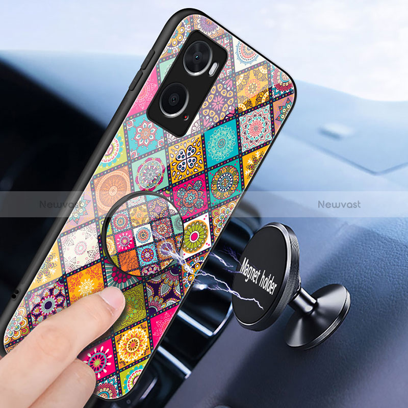 Silicone Frame Fashionable Pattern Mirror Case Cover LS3 for Oppo A76