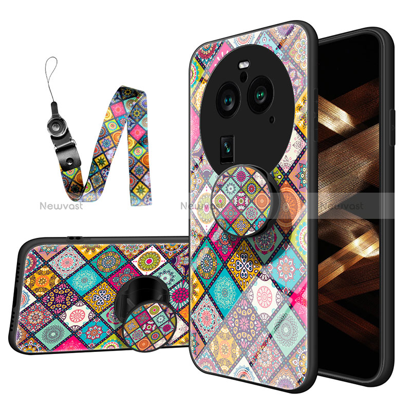 Silicone Frame Fashionable Pattern Mirror Case Cover LS3 for Oppo Find X6 Pro 5G