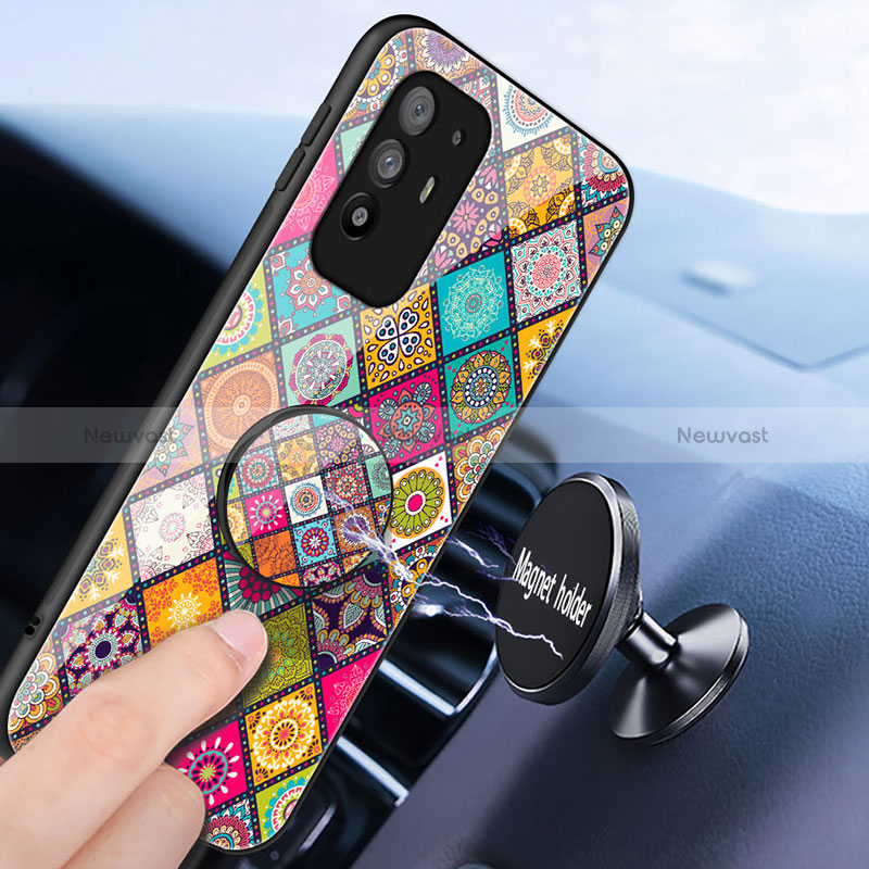 Silicone Frame Fashionable Pattern Mirror Case Cover LS3 for Oppo Reno5 Z 5G
