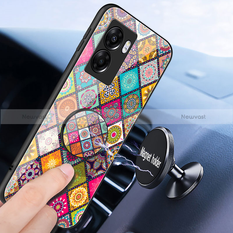 Silicone Frame Fashionable Pattern Mirror Case Cover LS3 for Realme V23 5G