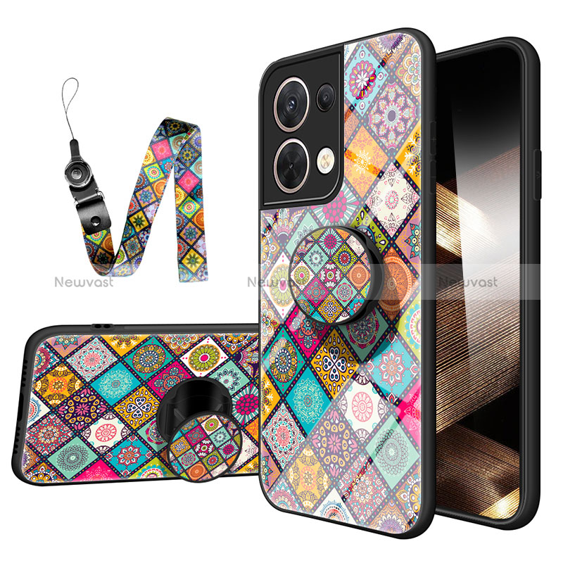 Silicone Frame Fashionable Pattern Mirror Case Cover LS3 for Xiaomi Redmi Note 13 5G
