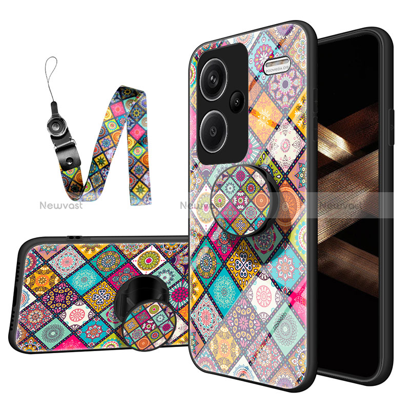 Silicone Frame Fashionable Pattern Mirror Case Cover LS3 for Xiaomi Redmi Note 13 Pro+ Plus 5G