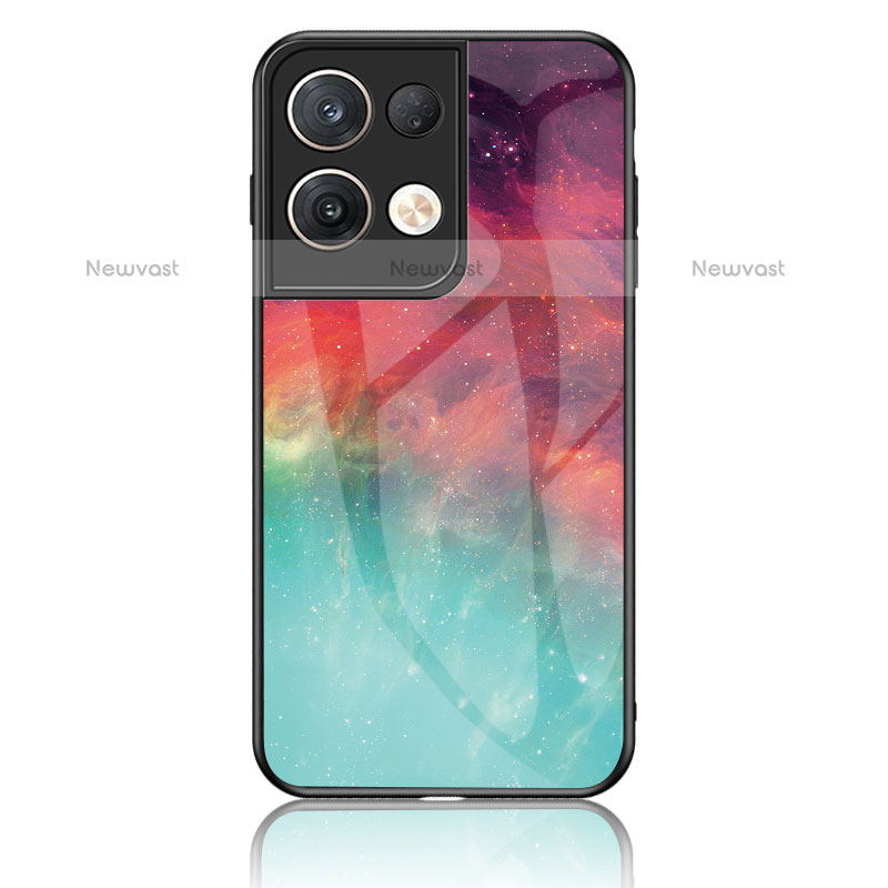 Silicone Frame Fashionable Pattern Mirror Case Cover LS4 for Oppo Reno9 Pro+ Plus 5G