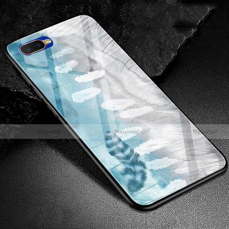 Silicone Frame Fashionable Pattern Mirror Case Cover M01 for Oppo R17 Neo