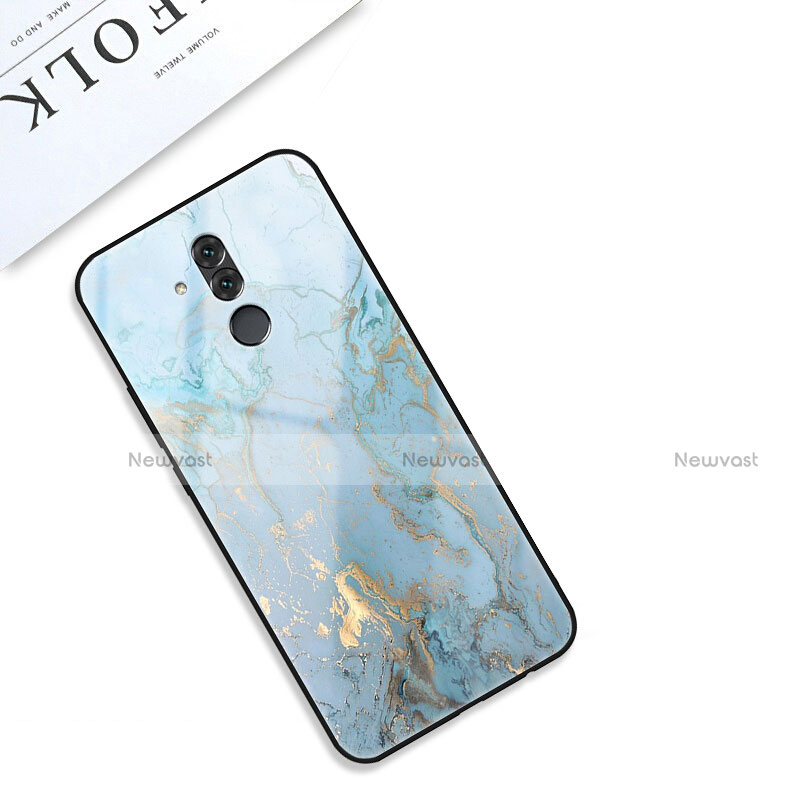 Silicone Frame Fashionable Pattern Mirror Case Cover S01 for Huawei Mate 20 Lite