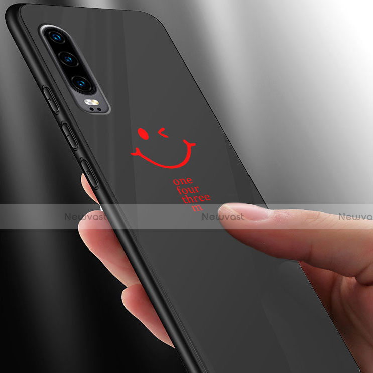 Silicone Frame Fashionable Pattern Mirror Case Cover S01 for Huawei P30