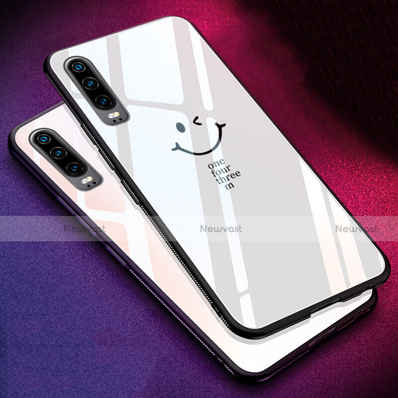 Silicone Frame Fashionable Pattern Mirror Case Cover S01 for Huawei P30