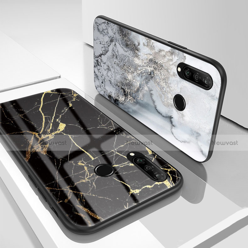 Silicone Frame Fashionable Pattern Mirror Case Cover S01 for Huawei P30 Lite
