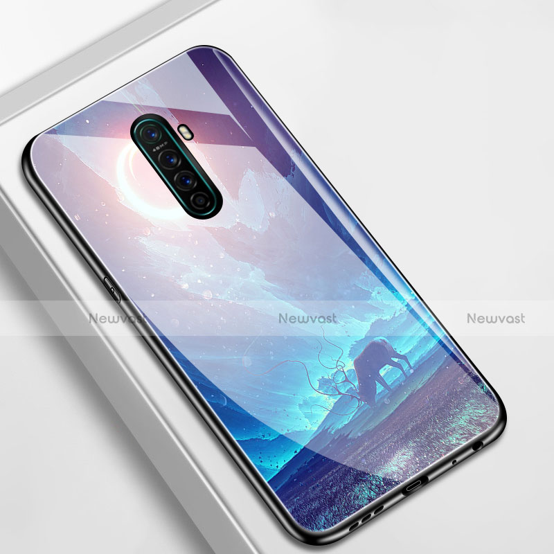 Silicone Frame Fashionable Pattern Mirror Case Cover S01 for Oppo Reno Ace