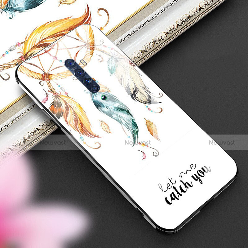 Silicone Frame Fashionable Pattern Mirror Case Cover S01 for Oppo Reno2