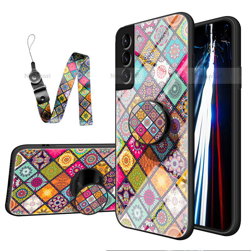 Silicone Frame Fashionable Pattern Mirror Case Cover S01 for Samsung Galaxy S23 5G