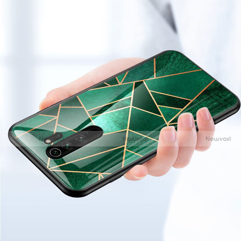 Silicone Frame Fashionable Pattern Mirror Case Cover S01 for Xiaomi Redmi Note 8 Pro