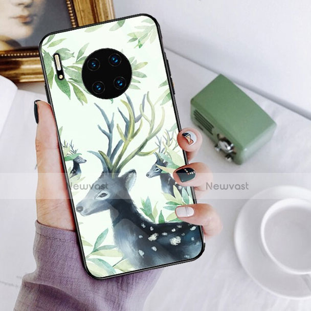Silicone Frame Fashionable Pattern Mirror Case Cover S02 for Huawei Mate 30 5G