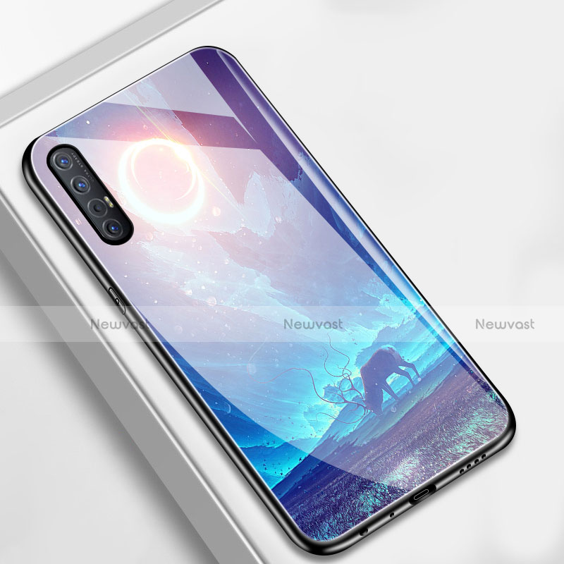 Silicone Frame Fashionable Pattern Mirror Case Cover S02 for Oppo Find X2 Neo