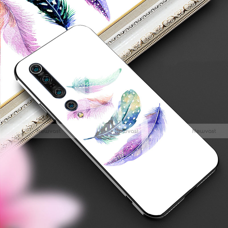 Silicone Frame Fashionable Pattern Mirror Case Cover S03 for Xiaomi Mi 10 Pro Purple