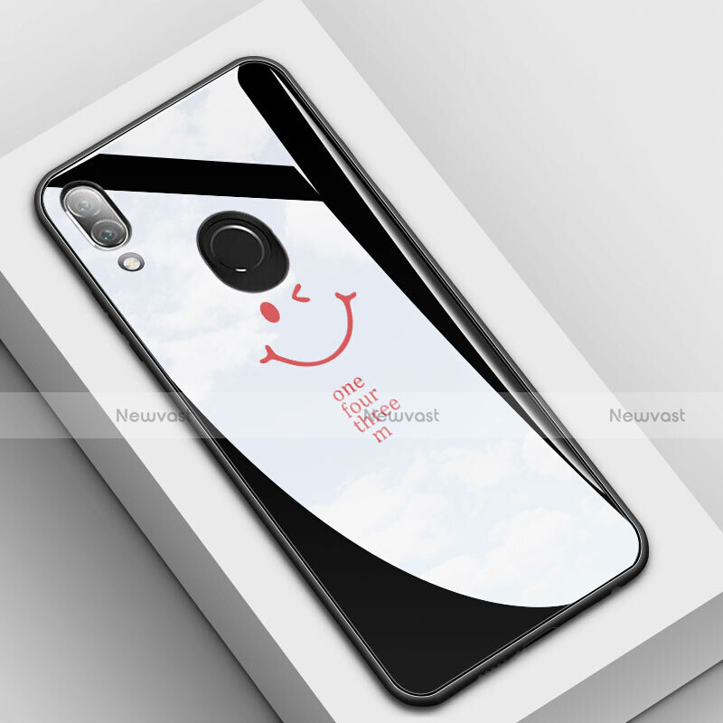 Silicone Frame Fashionable Pattern Mirror Case Cover S04 for Huawei Nova 3e Black
