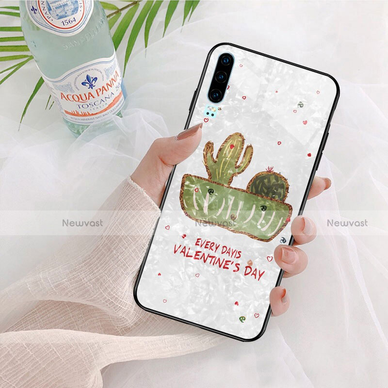 Silicone Frame Fashionable Pattern Mirror Case Cover S04 for Huawei P30