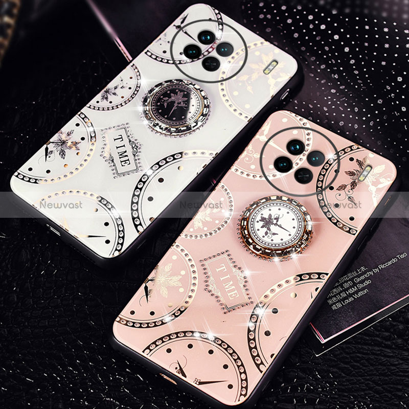 Silicone Frame Fashionable Pattern Mirror Case Cover TB1 for Vivo X90 5G