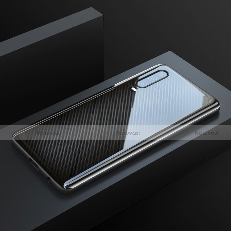 Silicone Frame Fashionable Pattern Mirror Case Cover Z02 for Huawei P30 Black