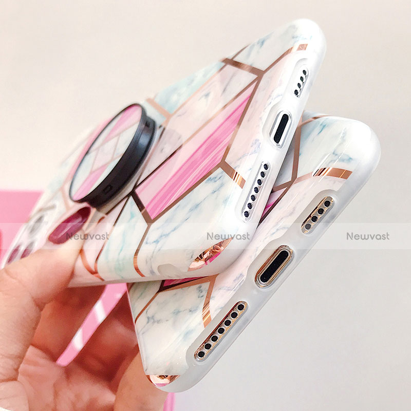 Silicone Frame Fashionable Pattern Mirror Case for Apple iPhone 11 Pink