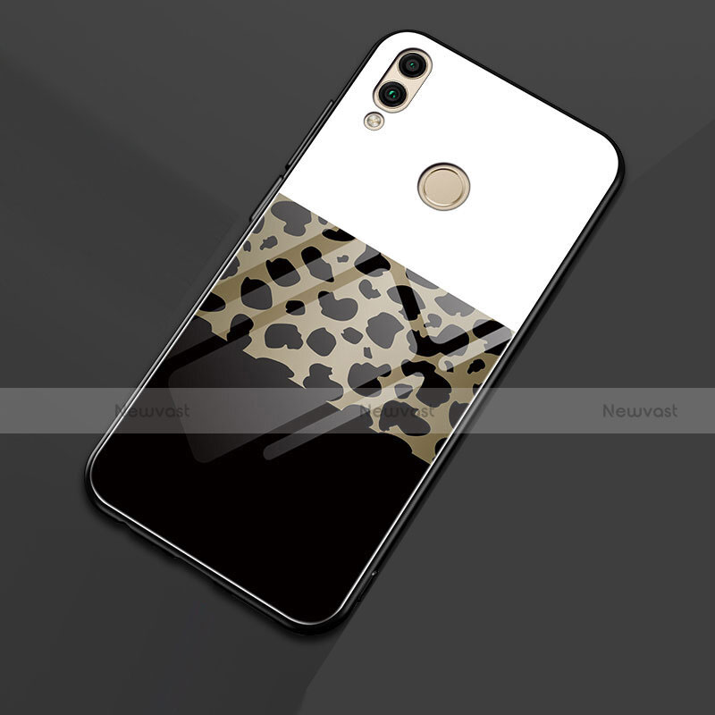 Silicone Frame Fashionable Pattern Mirror Case for Huawei Honor 8X Black