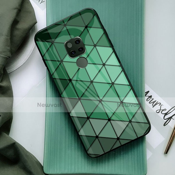 Silicone Frame Fashionable Pattern Mirror Case for Huawei Mate 20 Green