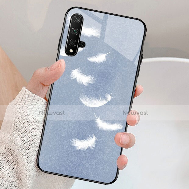 Silicone Frame Fashionable Pattern Mirror Case for Huawei Nova 5T Gray